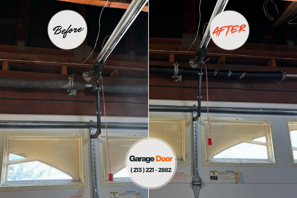 Before and after: garage door installation Truman, MN